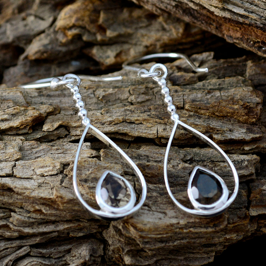 Smoky-Quartz-Japanese-Carla-Solitaire-Dangle-Brown-92.5-Silver-Earring