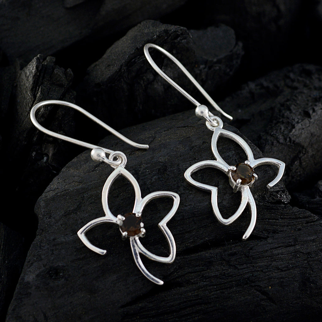 Smoky-Quartz-Latin-American-Katarina-Solitaire-Dangle-Brown-92.5-Silver-Earring