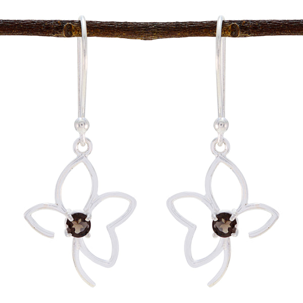 Smoky-Quartz-Latin-American-Katarina-Solitaire-Dangle-Brown-92.5-Silver-Earring