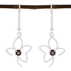Smoky-Quartz-Latin-American-Katarina-Solitaire-Dangle-Brown-92.5-Silver-Earring