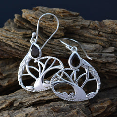 Smoky-Quartz-Middle-Eastern-Clara-Solitaire-Dangle-Brown-925-Silver-Earring