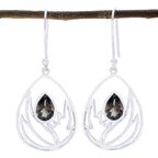 Smoky-Quartz-Mexican-Constanza-Solitaire-Dangle-Brown-925-Sterling-Silver-Earring
