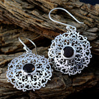 Smoky-Quartz-German-Nella-Solitaire-Dangle-Brown-Silver-Earring