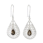 Smoky-Quartz-Australian-Daniela-Solitaire-Dangle-Brown-92.5-Silver-Earring