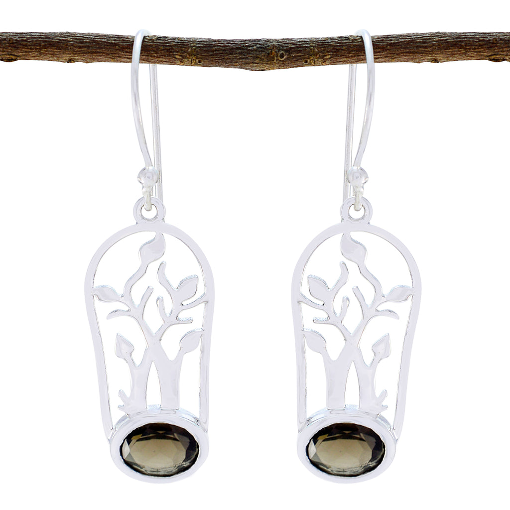 Smoky-Quartz-Australian-Sophia-Solitaire-Dangle-Brown-925-Silver-Earring