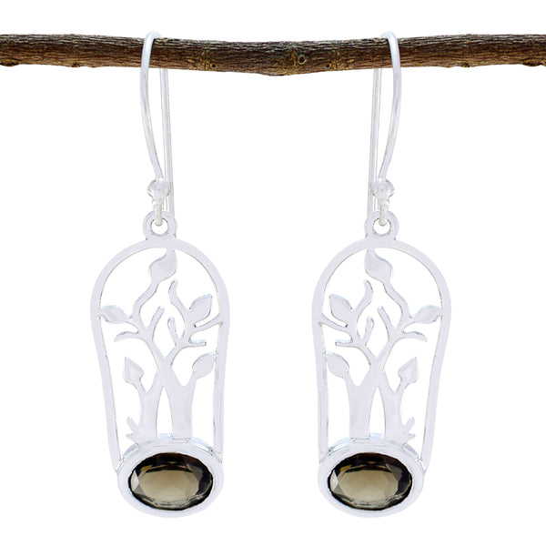 Smoky-Quartz-Australian-Sophia-Solitaire-Dangle-Brown-925-Silver-Earring
