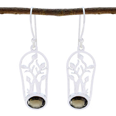 Smoky-Quartz-Australian-Sophia-Solitaire-Dangle-Brown-925-Silver-Earring