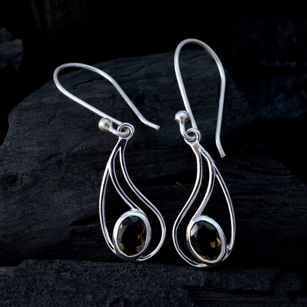 Smoky-Quartz-Spanish-Dayana-Solitaire-Dangle-Brown-925-Silver-Earring