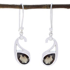 Smoky-Quartz-Latin-American-Elena-Solitaire-Dangle-Brown-925-Sterling-Silver-Earring