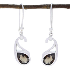 Smoky-Quartz-Latin-American-Elena-Solitaire-Dangle-Brown-925-Sterling-Silver-Earring