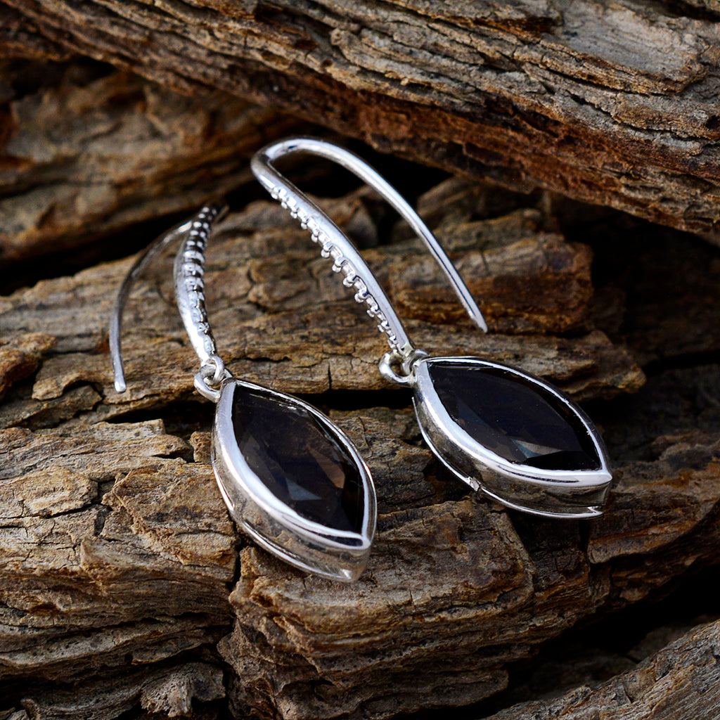 Smoky-Quartz-French-Fernanda-Solitaire-Dangle-Brown-92.5-Silver-Earring