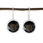 Smoky-Quartz-German-Florencia-Solitaire-Dangle-Brown-Sterling-Silver-Earring