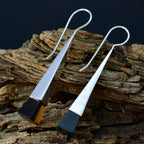 Smoky-Quartz-Italian-Emi-Solitaire-Dangle-Brown-925-Silver-Earring