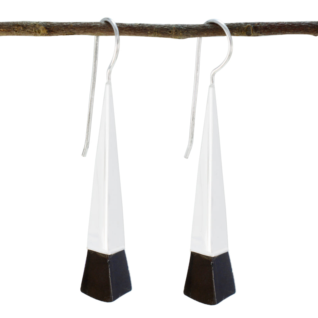 Smoky-Quartz-Italian-Emi-Solitaire-Dangle-Brown-925-Silver-Earring