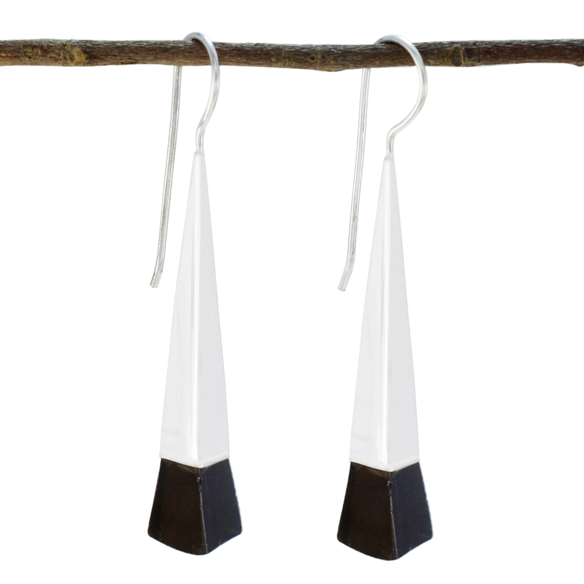 Smoky-Quartz-Italian-Emi-Solitaire-Dangle-Brown-925-Silver-Earring