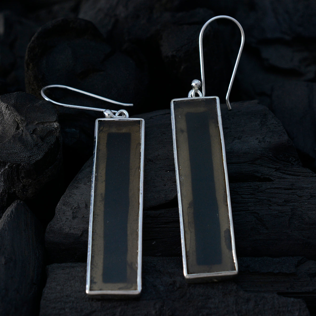 Boucles d'oreilles pendantes en argent marron avec solitaire Isabella russe en quartz fumé Image secondaire du produit