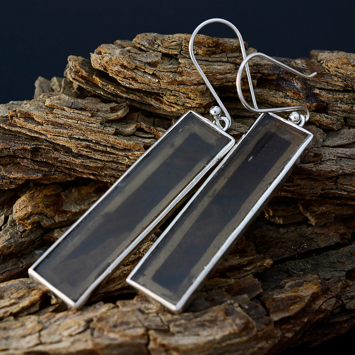 Smoky-Quartz-Russian-Isabella-Solitaire-Dangle-Brown-Silver-Earring