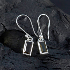 Smoky-Quartz-Mexican-Mia-Solitaire-Dangle-Brown-92.5-Silver-Earring