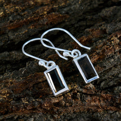 Smoky-Quartz-Mexican-Mia-Solitaire-Dangle-Brown-92.5-Silver-Earring