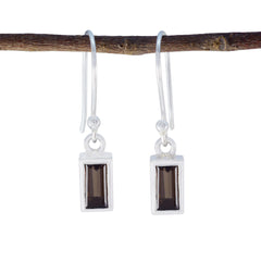 Smoky-Quartz-Mexican-Mia-Solitaire-Dangle-Brown-92.5-Silver-Earring