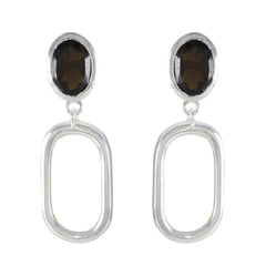 Smoky-Quartz-Egyptian-Ivana-Solitaire-Stud-Brown-Sterling-Silver-Earring