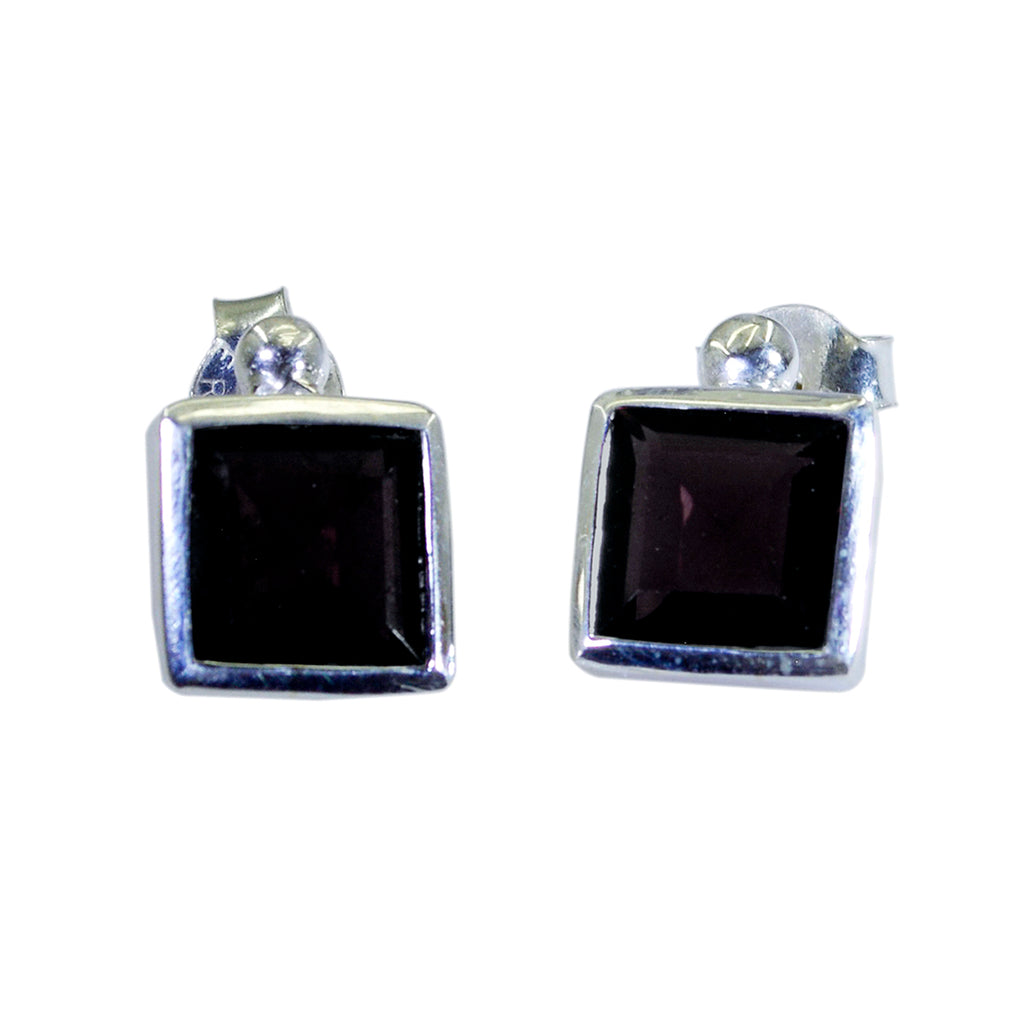 Smoky-Quartz-Japanese-Julieta-Solitaire-Stud-Brown-925-Silver-Earring