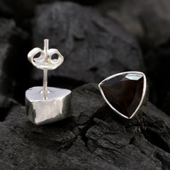Smoky-Quartz-Turkish-Laura-Solitaire-Stud-Brown-925-Sterling-Silver-Earring