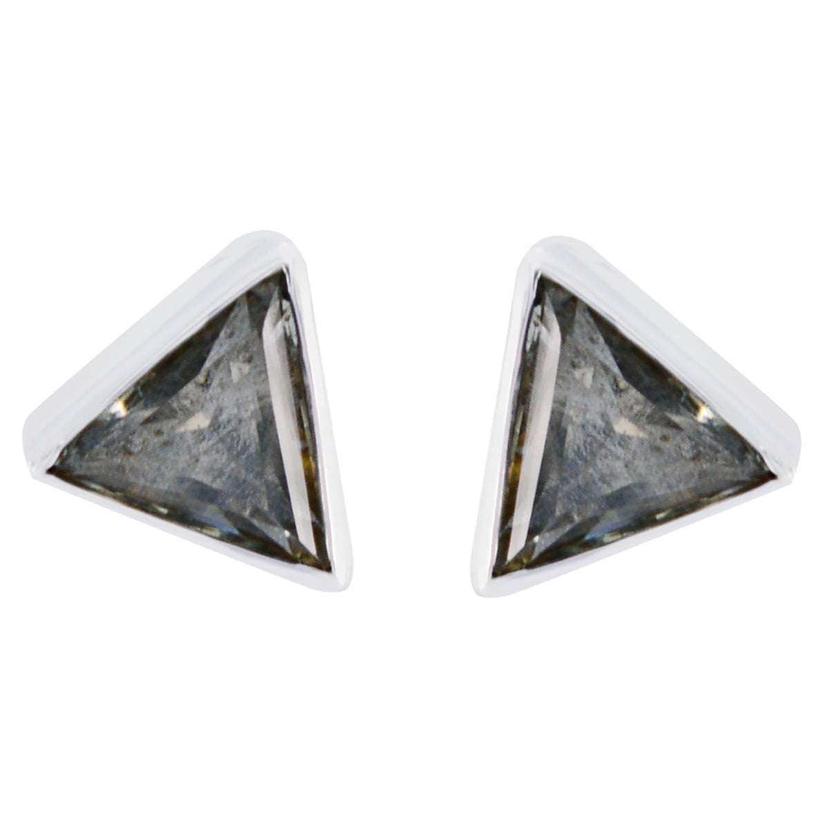 Smoky-Quartz-Middle-Eastern-Lourdes-Solitaire-Stud-Brown-Silver-Earring Imagen principal del producto