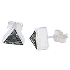 Smoky-Quartz-Middle-Eastern-Lourdes-Solitaire-Stud-Brown-Silver-Earring