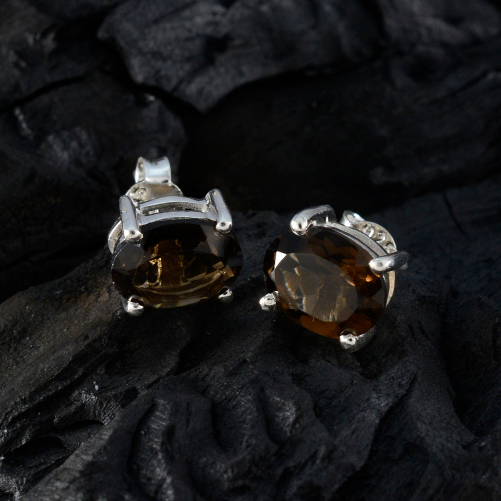 Smoky-Quartz-Japanese-Camila-Solitaire-Stud-Brown-Sterling-Silver-Earring