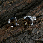 Smoky-Quartz-Japanese-Camila-Solitaire-Stud-Brown-Sterling-Silver-Earring
