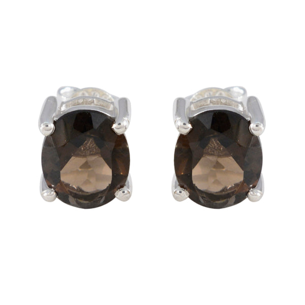 Smoky-Quartz-Japanese-Camila-Solitaire-Stud-Brown-Sterling-Silver-Earring