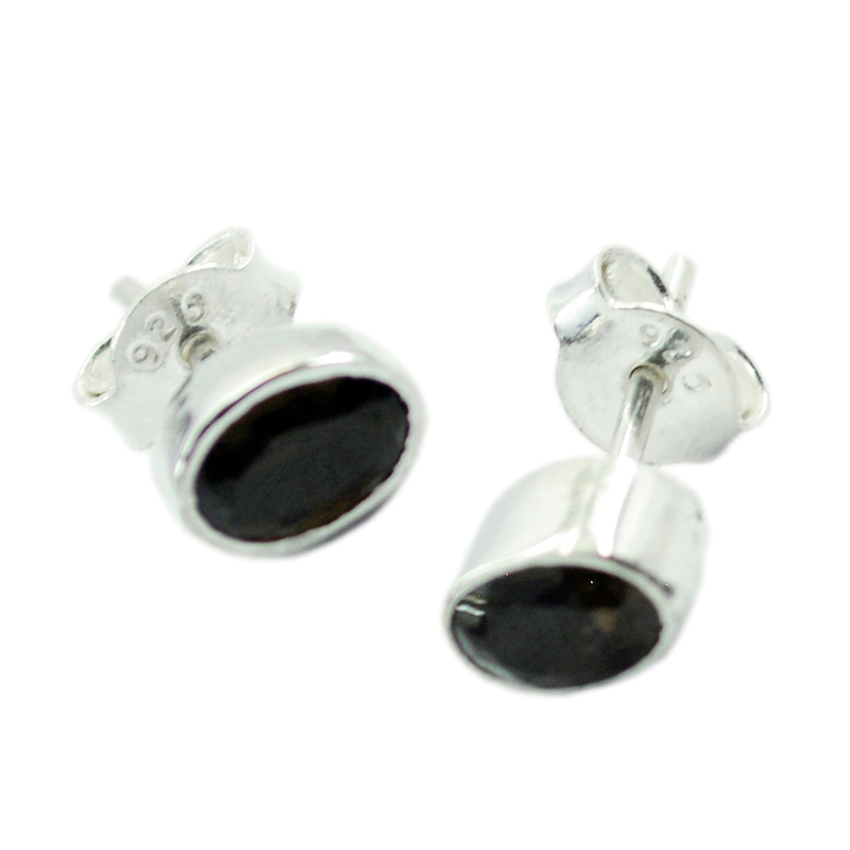 Smoky-Quartz-Latin-American-Mariana-Solitaire-Stud-Brown-Silver-Earring Immagine principale del prodotto