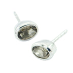 Smoky-Quartz-Latin-American-Mariana-Solitaire-Stud-Brown-Silver-Earring