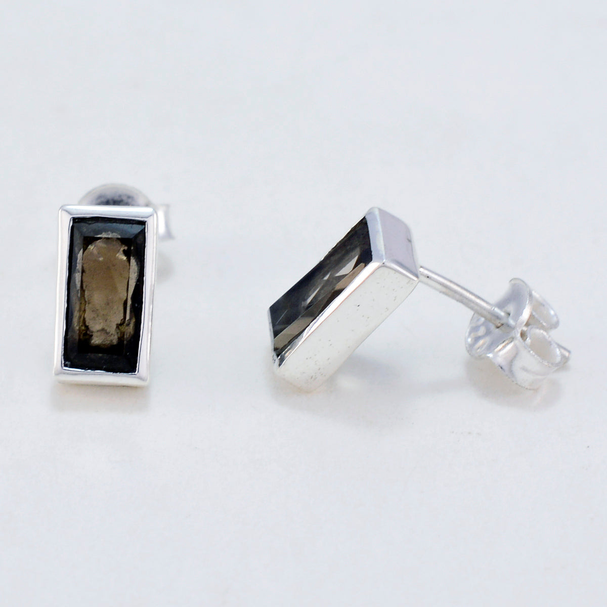 Smoky-Quartz-Australian-Joaquina-Solitaire-Stud-Brown-Silver-Earring