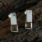 Smoky-Quartz-Egyptian-Mathilde-Solitaire-Stud-Brown-925-Sterling-Silver-Earring