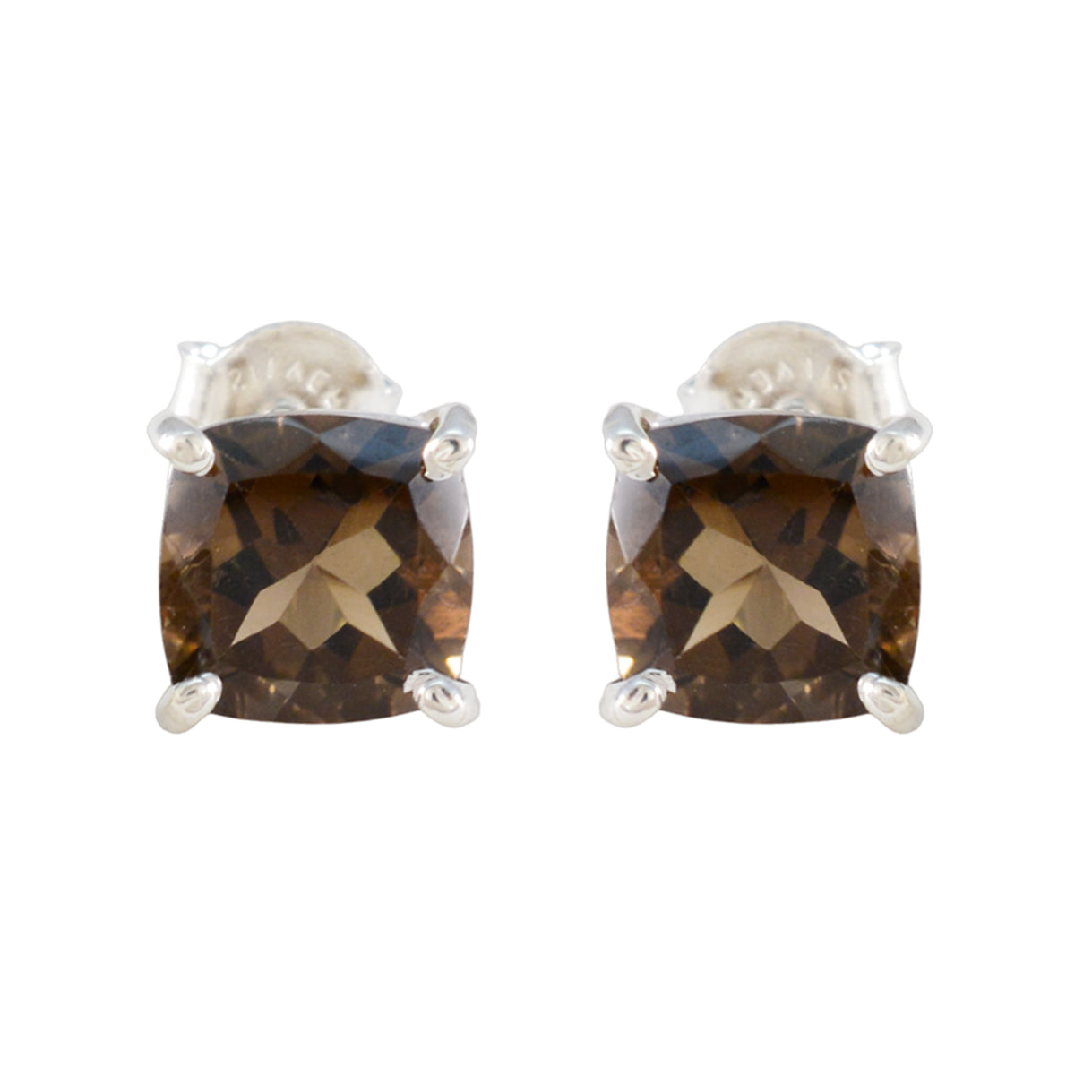 Smoky-Quartz-Latin-American-Antonia-Solitaire-Stud-Brown-Silver-Earring Huvudsaklig produktbild