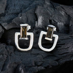 Smoky-Quartz-Australian-Gabriela-Solitaire-Stud-Brown-92.5-Silver-Earring