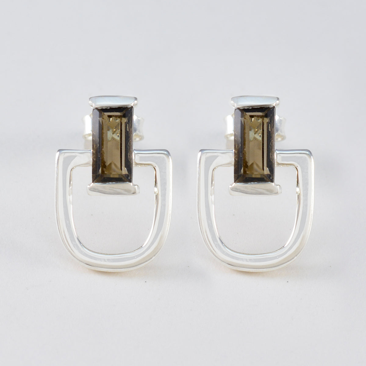 Smoky-Quartz-Australian-Gabriela-Solitaire-Stud-Brown-92.5-Silver-Earring