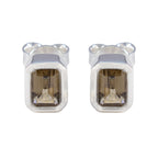 Smoky-Quartz-Spanish-Nayara-Solitaire-Stud-Brown-Sterling-Silver-Earring