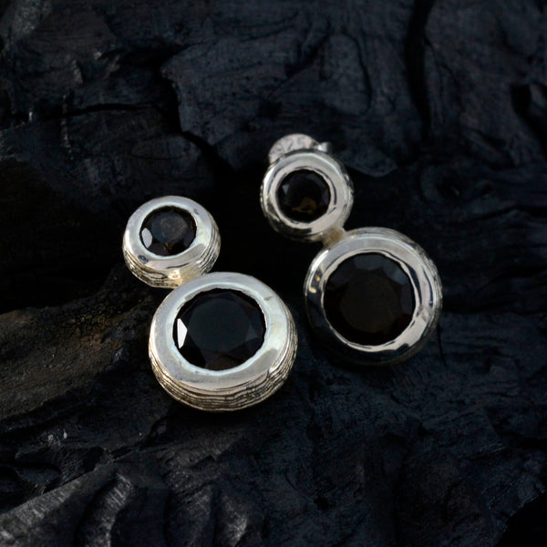 Smoky-Quartz-Mexican-Emily-Toi-et-Moi-Stud-Brown-92.5-Silver-Earring