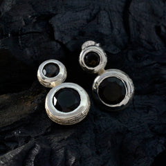 Smoky-Quartz-Mexican-Emily-Toi-et-Moi-Stud-Brown-92.5-Silver-Earring