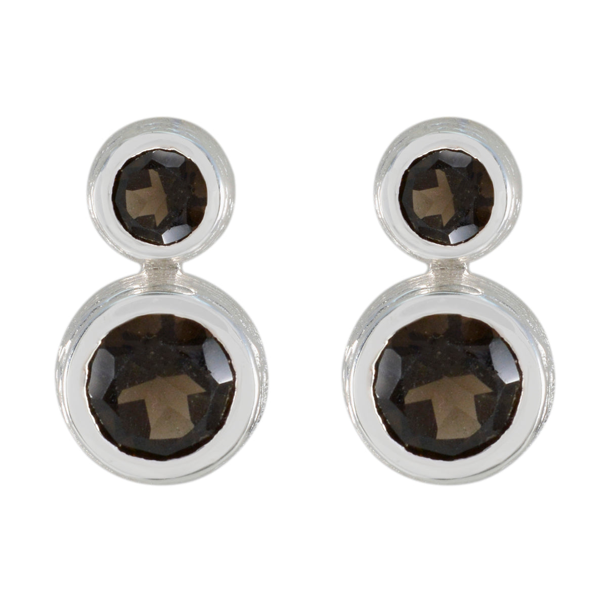 Smoky-Quartz-Mexican-Emily-Toi-et-Moi-Stud-Brown-92.5-Silver-Earring