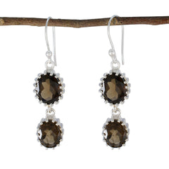 Smoky-Quartz-Italian-Lili-Toi-et-Moi-Dangle-Brown-92.5-Silver-Earring