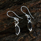 Smoky-Quartz-Egyptian-Nella-Toi-et-Moi-Dangle-Brown-Sterling-Silver-Earring