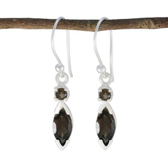 Smoky-Quartz-Egyptian-Nella-Toi-et-Moi-Dangle-Brown-Sterling-Silver-Earring