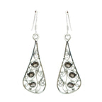 Smoky-Quartz-Latin-American-Valentina-multiple-Dangle-Brown-Sterling-Silver-Earring