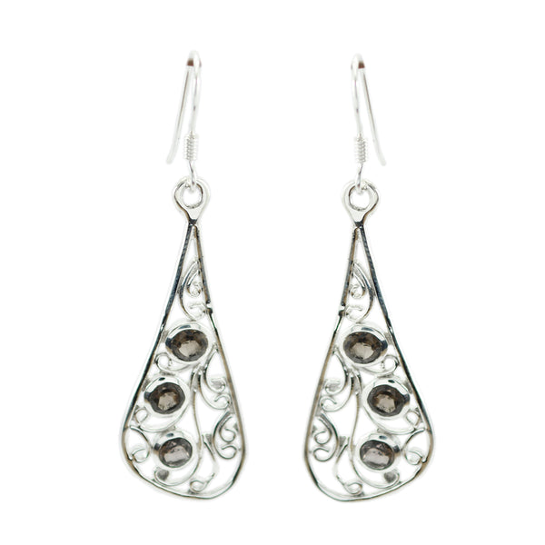 Smoky-Quartz-Latin-American-Valentina-multiple-Dangle-Brown-Sterling-Silver-Earring