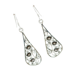 Smoky-Quartz-Latin-American-Valentina-multiple-Dangle-Brown-Sterling-Silver-Earring