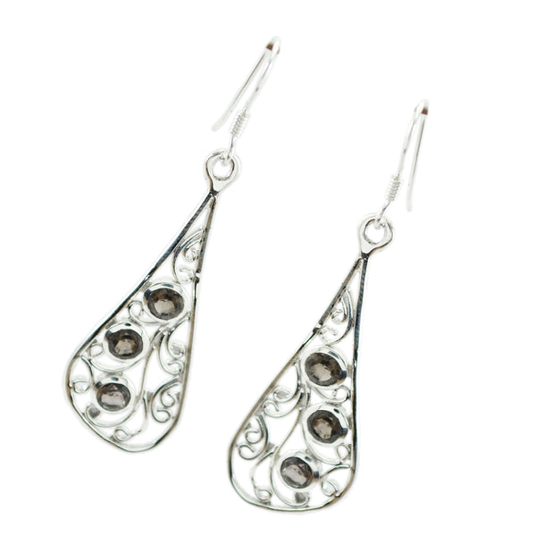 Smoky-Quartz-Latin-American-Valentina-multiple-Dangle-Brown-Sterling-Silver-Earring